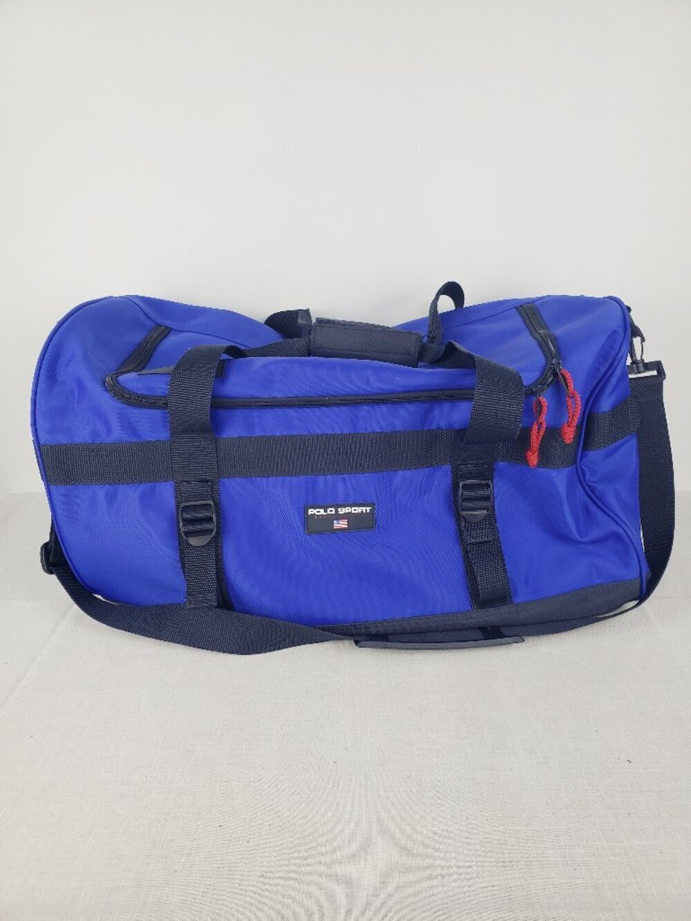 VTG Polo Sport Ralph Lauren Blue Duffel Bag Gym Weekender 90s Mens Duffle